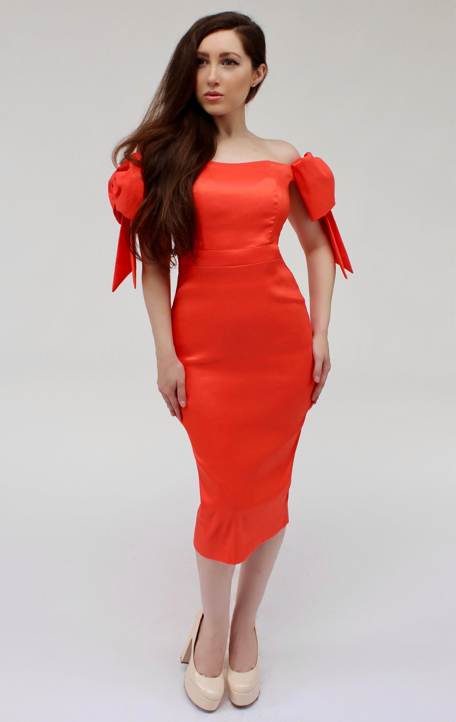 taffeta off the shoulder midi dress MARCHESA NOTTE Off-the-shoulder floral-appliqud taffeta midi dress
