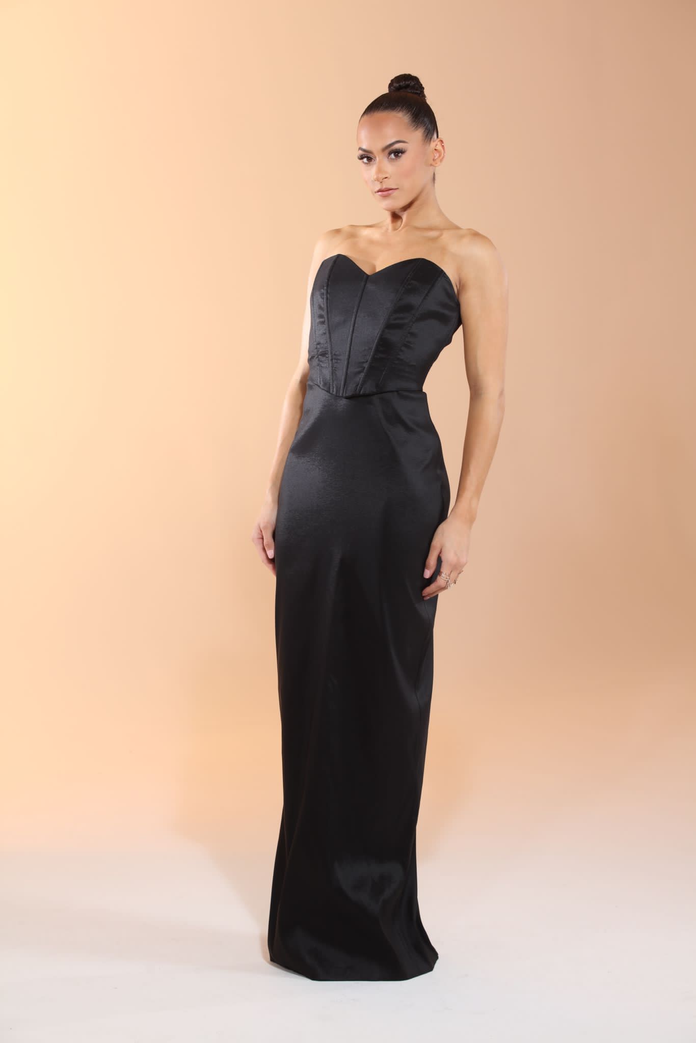 rubber corset dress Black Mermaid Dress with Gold Embellished Latex Corset M