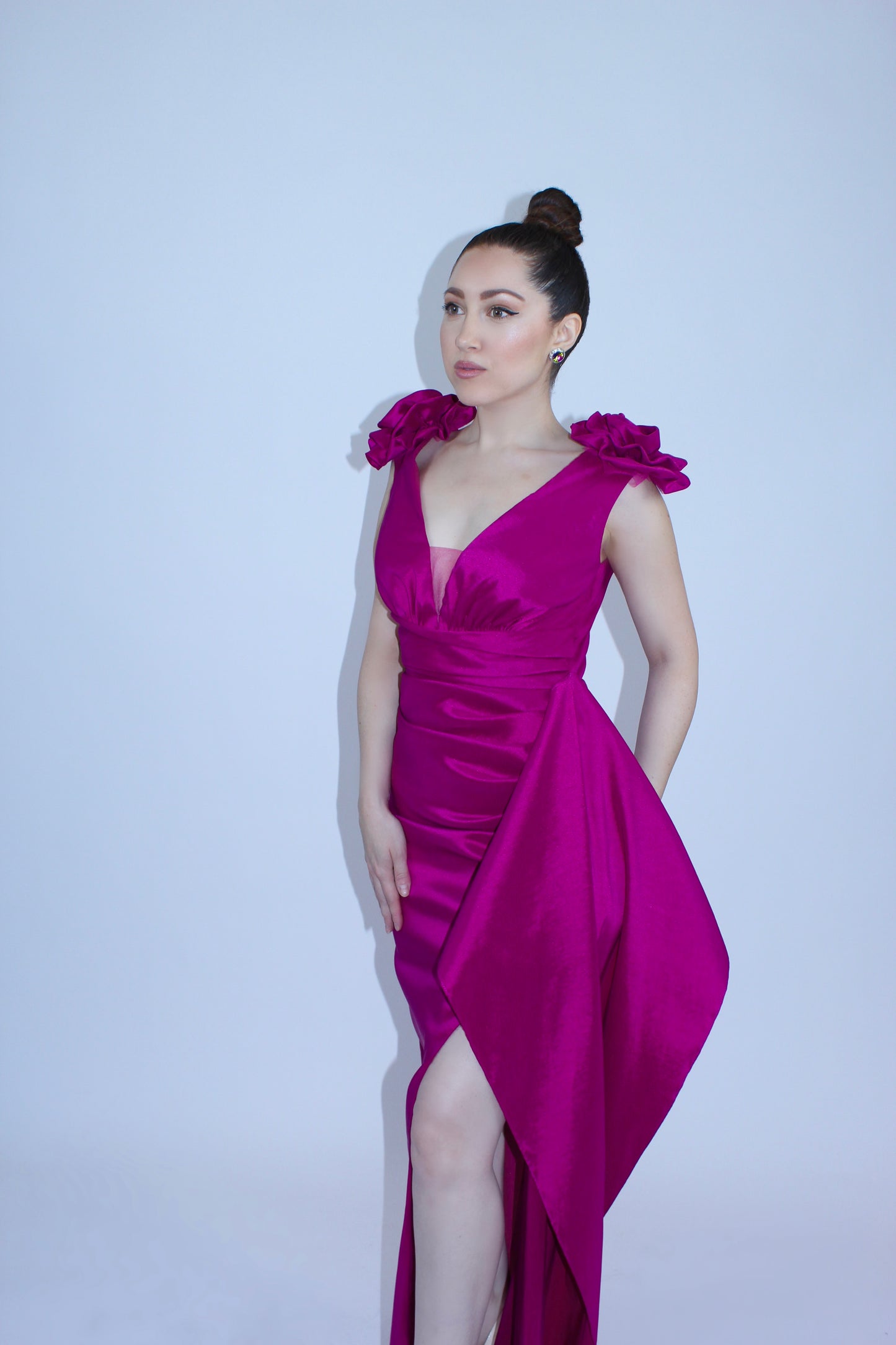 Rose bloom 3D floral detail gown