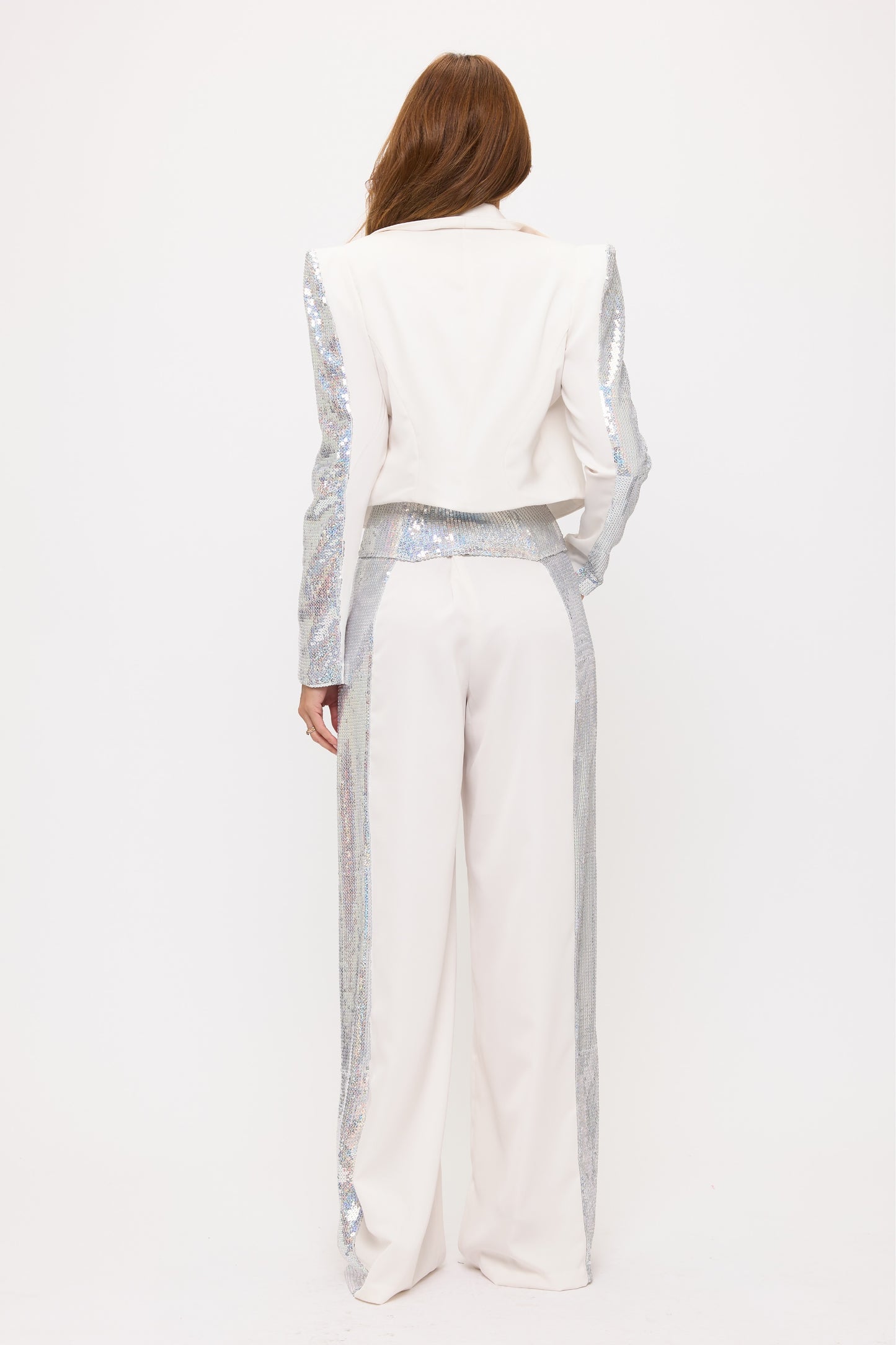 Pre-Order Classic crop suit with sequin twist