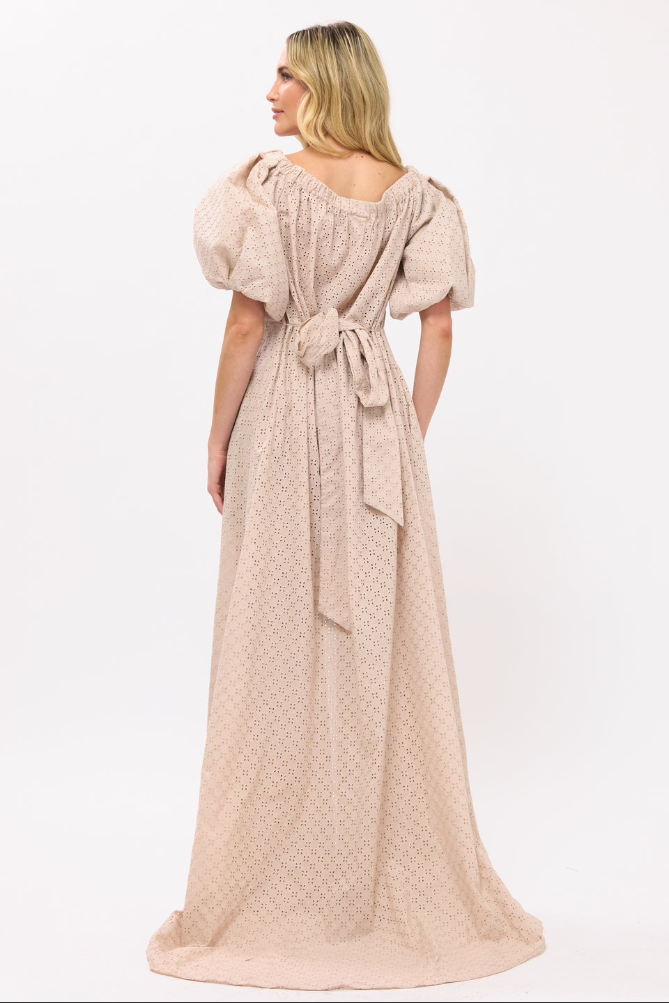 Cotton eyelet off shoulder top cape