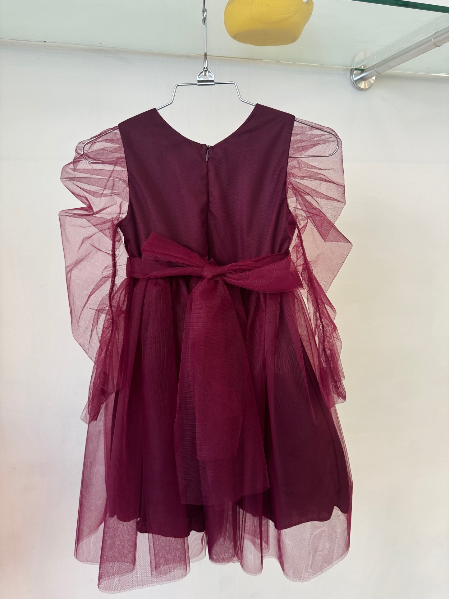 Mommy and Me Collection - Kids tulle long sleeve bow back tie dress