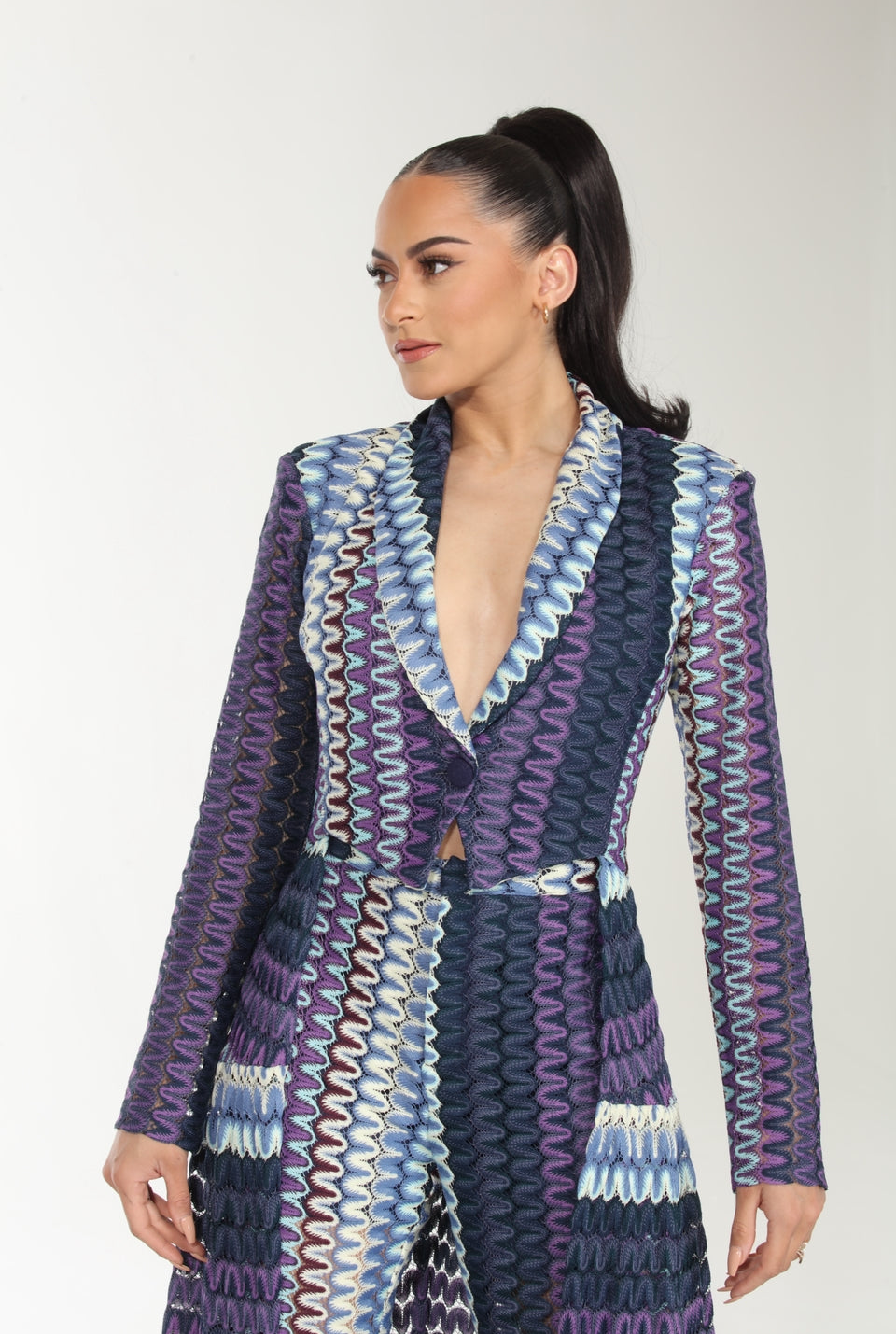 Missoni chevron zig-zag print jacket and pants suit set
