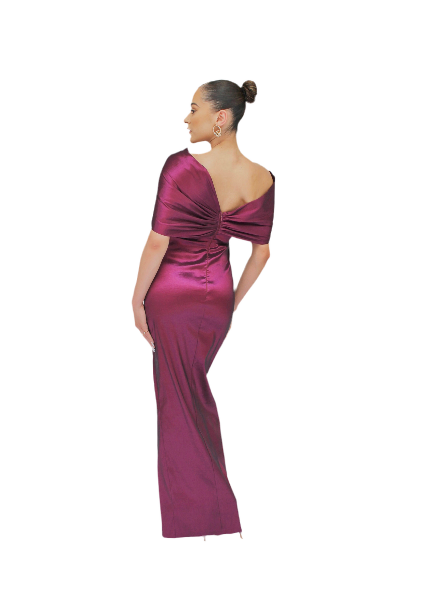 Good Evening off shoulder side slit gown