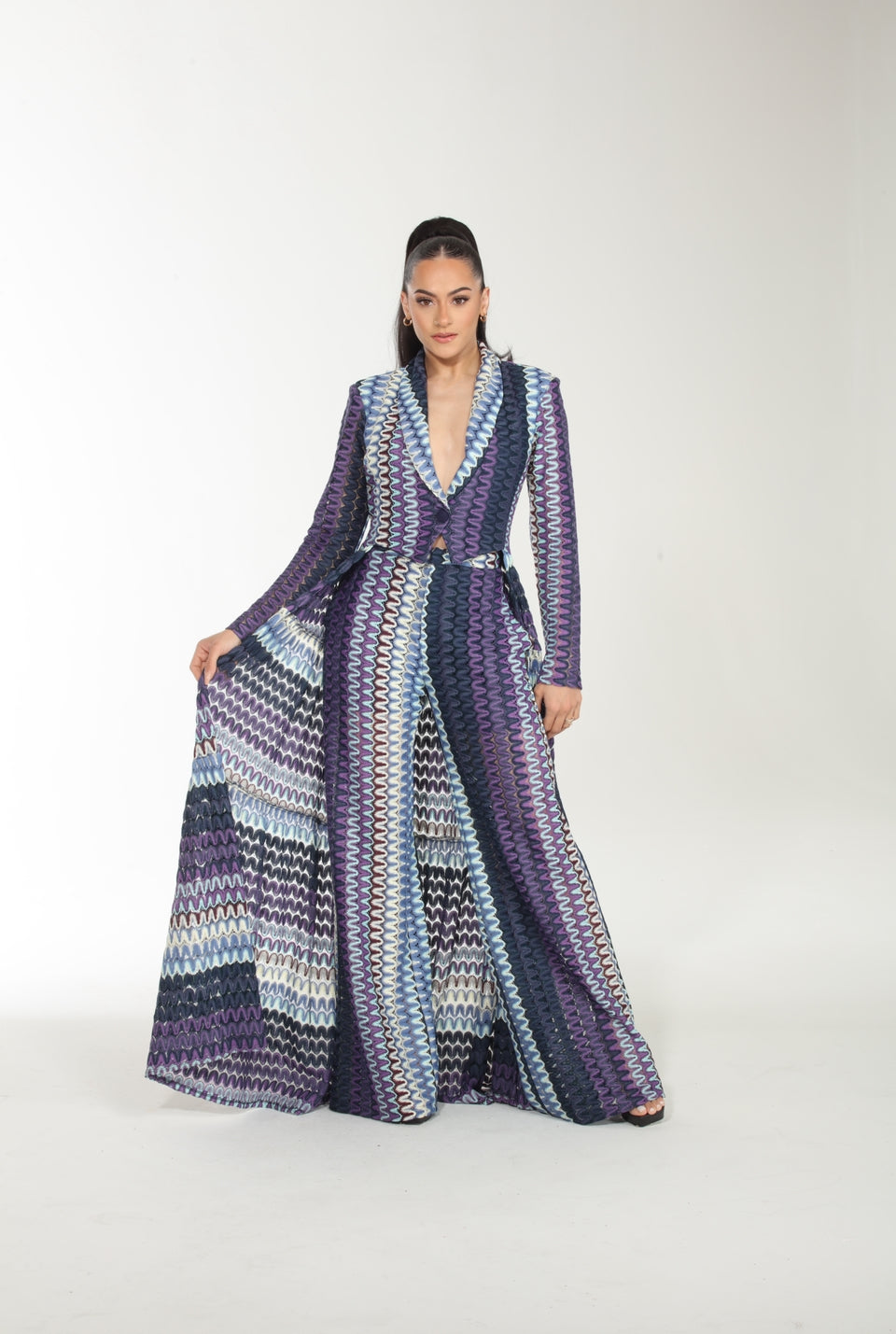 Missoni chevron zig-zag print jacket and pants suit set