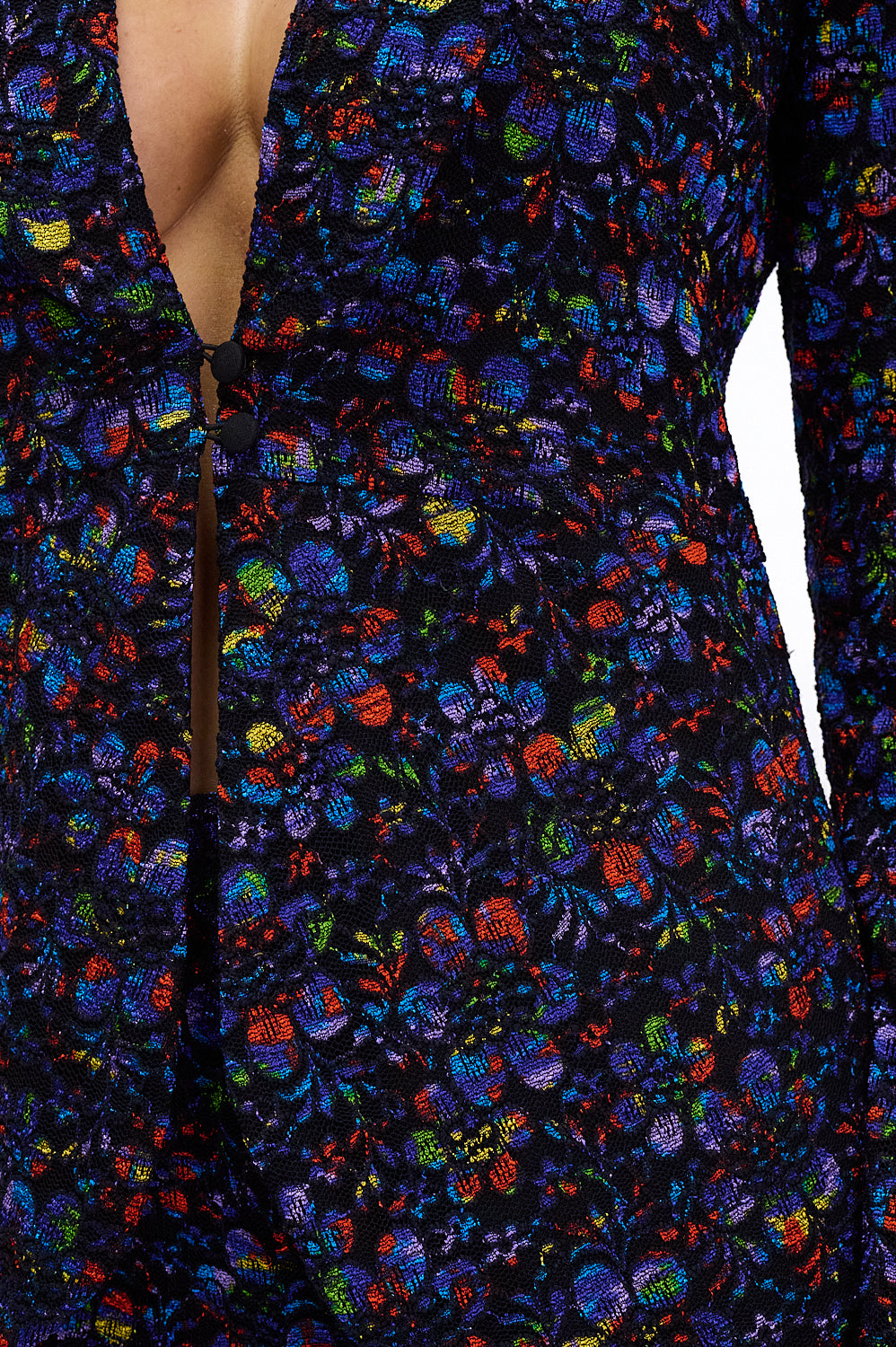 Stretchy floral lace tulip hem jacket and high waisted pants suit set