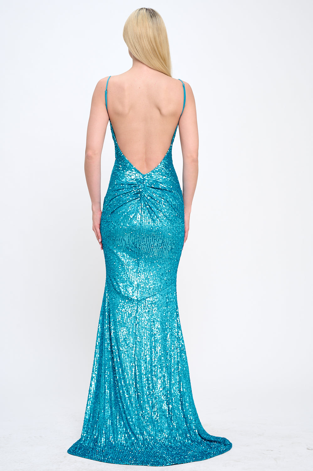 Natasha sequin open back hourglass gown