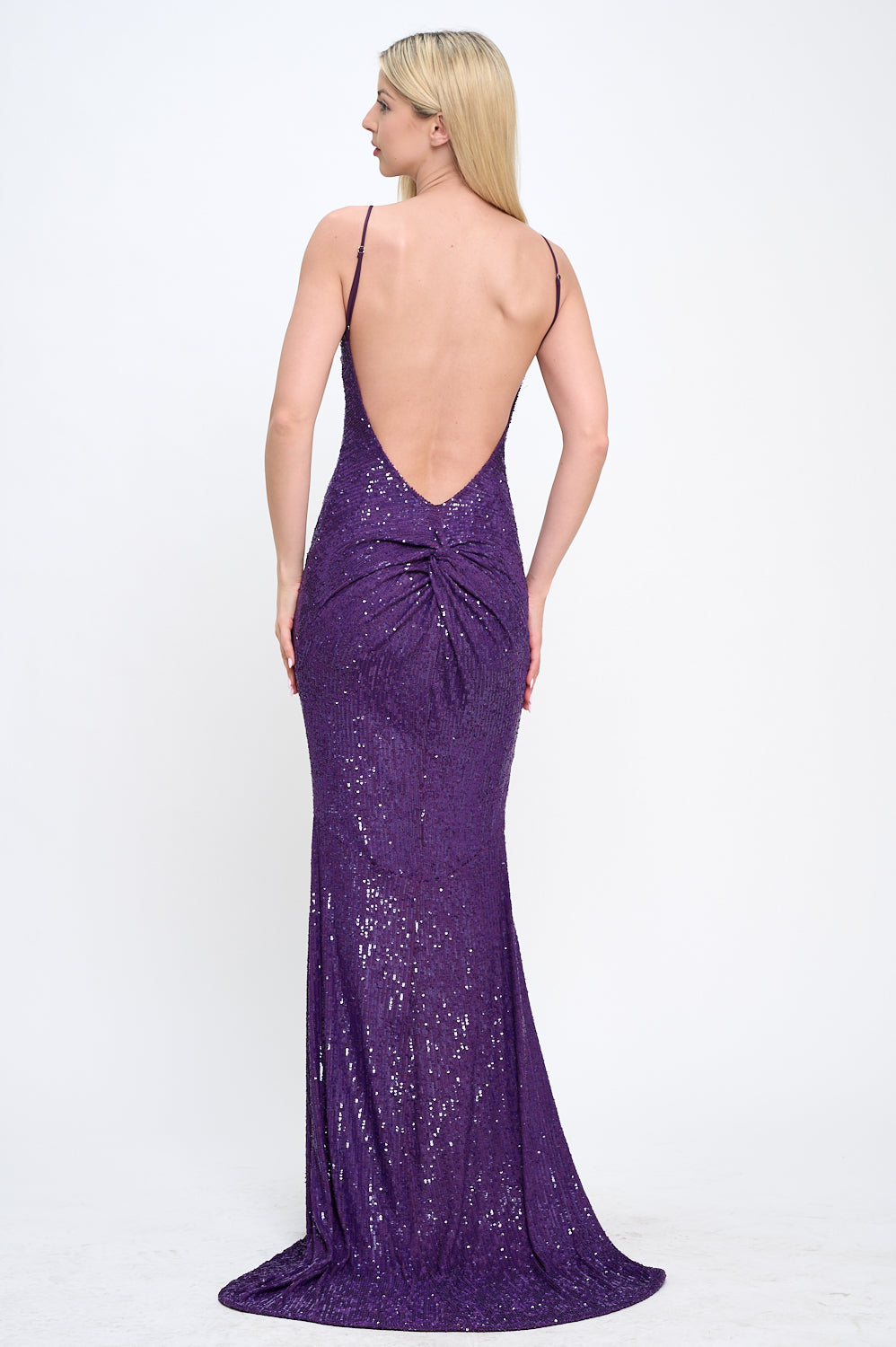 Natasha sequin open back hourglass gown