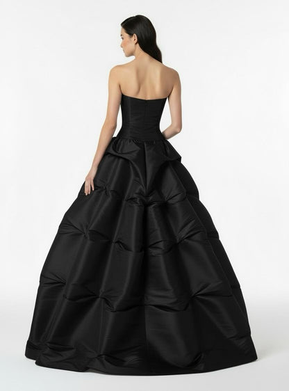 *Pre-Order Strapless corset taffeta gathered cupcake ball gown