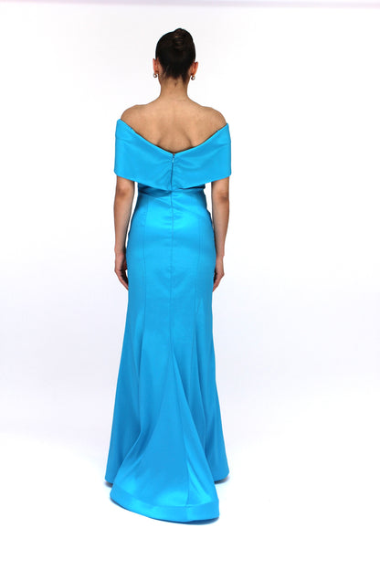 Iconic elegance off shoulder gown