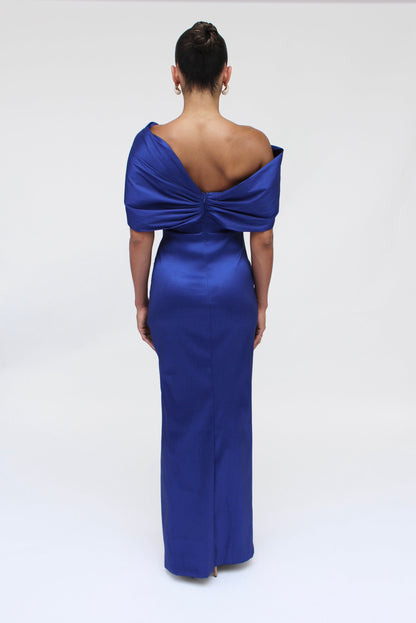 Good Evening off shoulder side slit gown