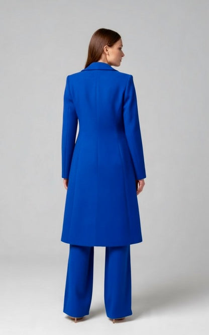 Crepe matching jacket top and pants three piece suit set