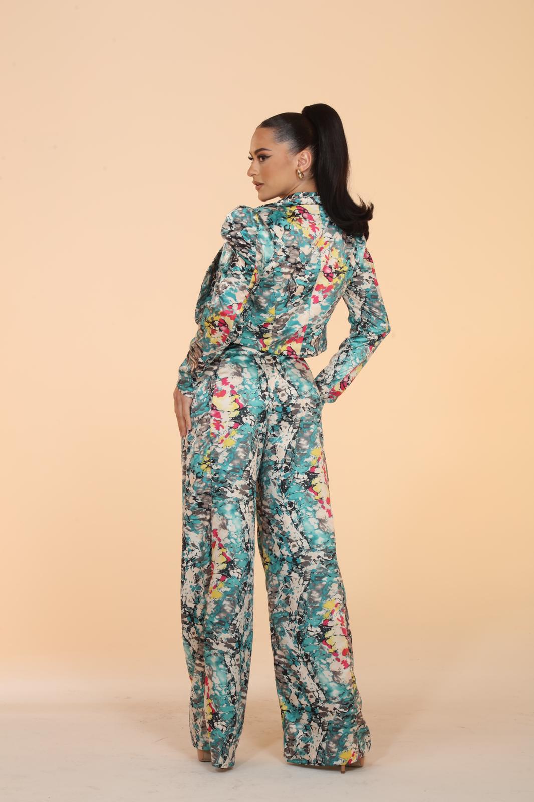 Marble suits you perfectly satin suit set with pockets