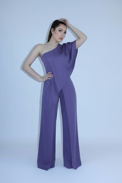 Asymmetrical one shoulder jumpsuit