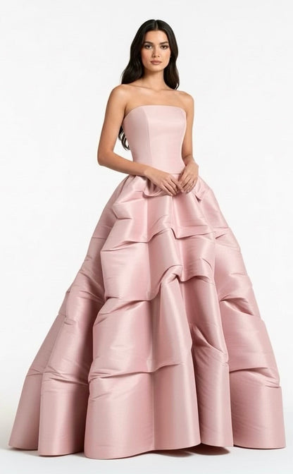 *Pre-Order Strapless corset taffeta gathered cupcake ball gown