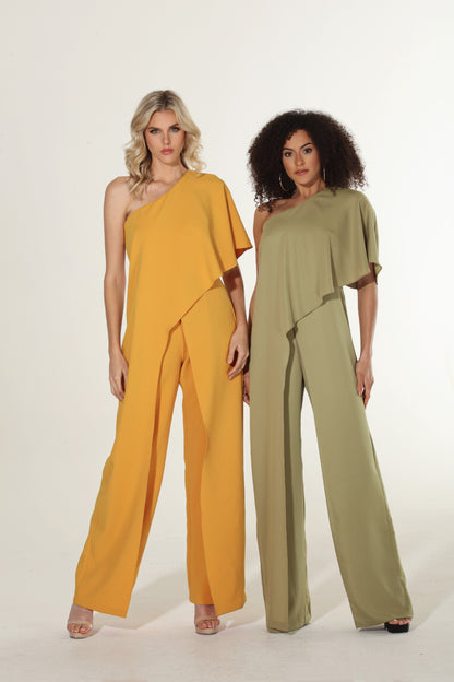 Rubber Ducky asymmetrical one shoulder jumpsuit