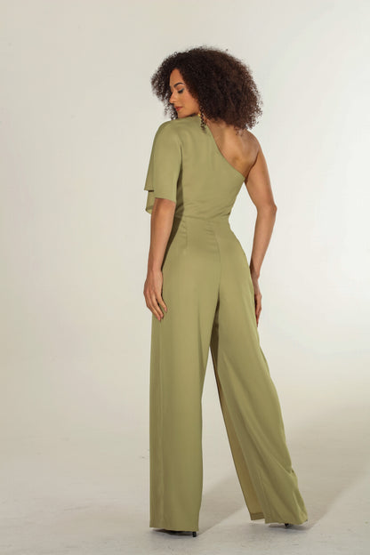 Rubber Ducky asymmetrical one shoulder jumpsuit