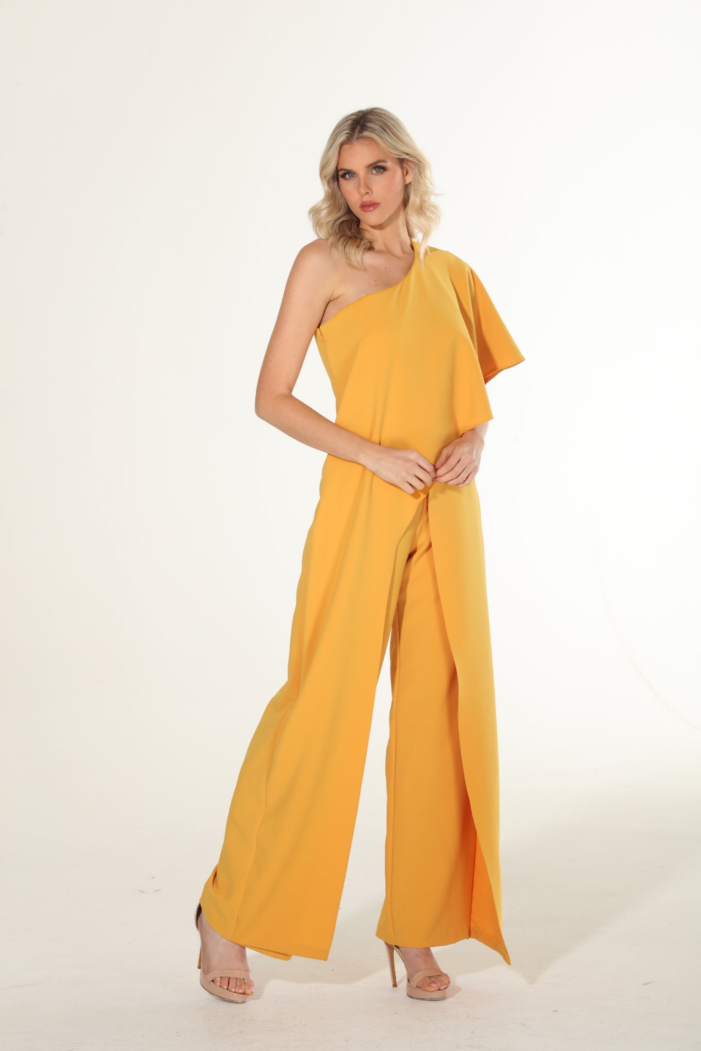 Rubber Ducky asymmetrical one shoulder jumpsuit