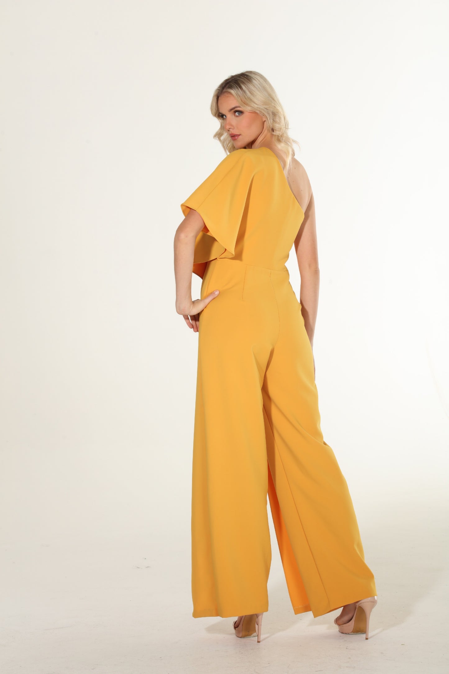 Rubber Ducky asymmetrical one shoulder jumpsuit