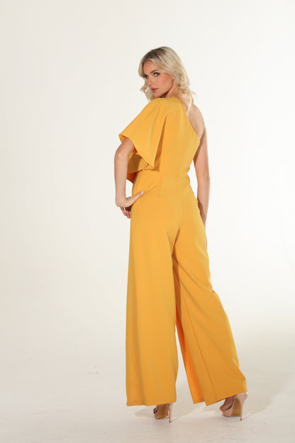 Rubber Ducky asymmetrical one shoulder jumpsuit