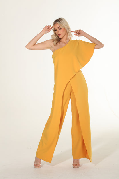 Rubber Ducky asymmetrical one shoulder jumpsuit