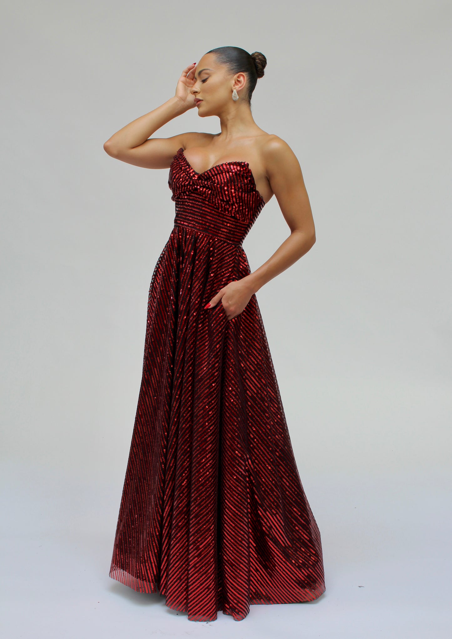 *Pre-Order Enchanted evening strapless gown with pockets