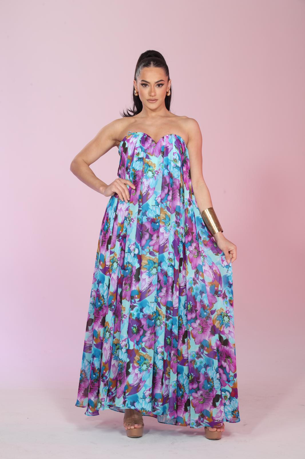 Strapless Short Chiffon Gonws with Sweetheart Coral Plus Size