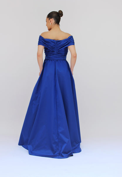 Behold the perfect off the shoulder gown