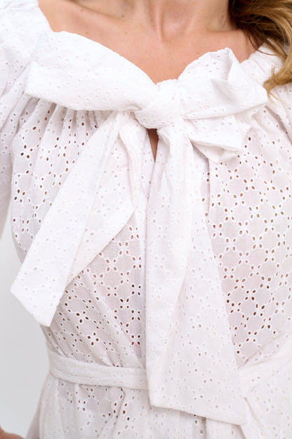 Cotton off shoulder top and bottoms two-piece set
