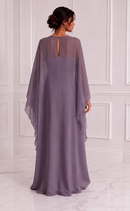 Chiffon maxi & detachable cape set