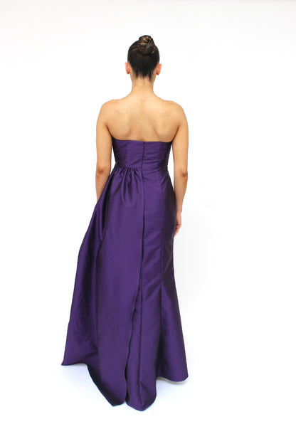 Formal elegance sweetheart embellished side slit draped gown