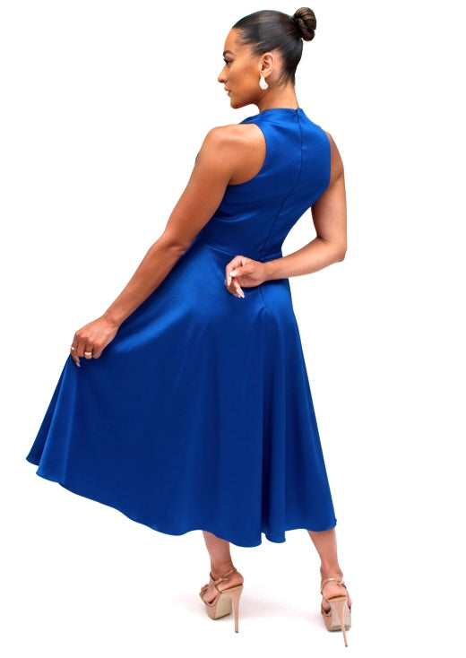 Delicate bow taffeta A-line midi dress