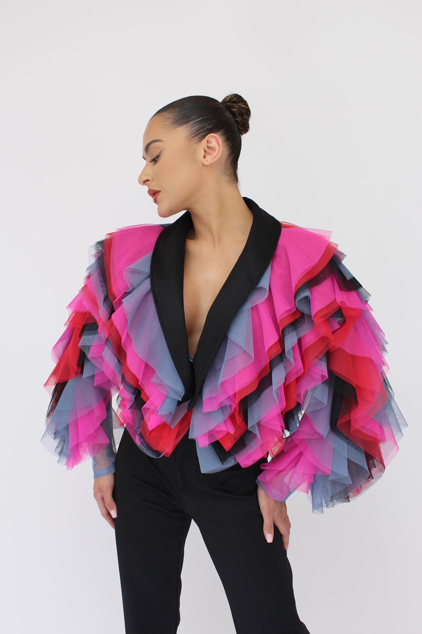 *Pre-Order Tulle bolero It girl jacket and split pants set