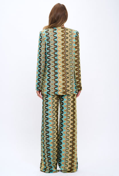 Missoni chevron print relaxed fit jacket and pants suit