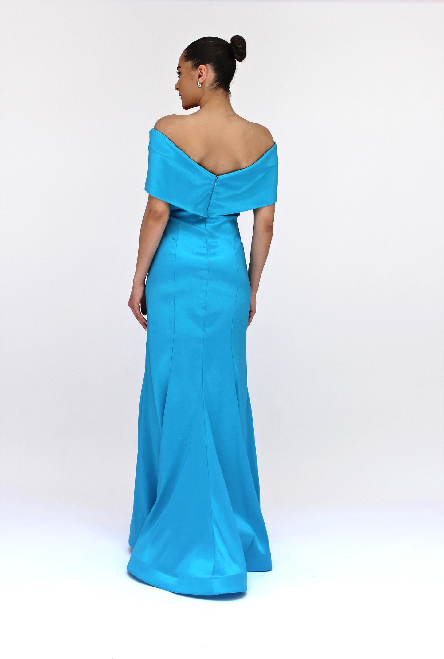 Iconic elegance off shoulder gown