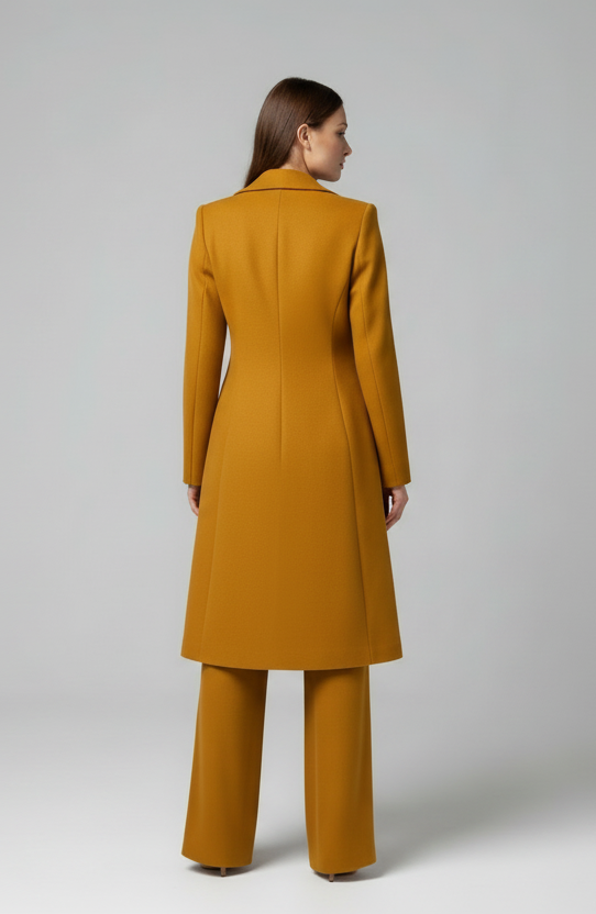 Crepe matching jacket top and pants three piece suit set