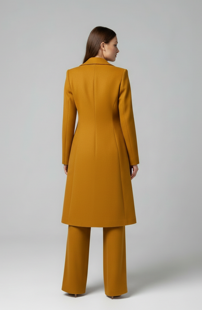 Crepe matching jacket top and pants three piece suit set