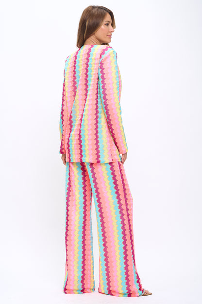 Missoni chevron print relaxed fit jacket and pants suit