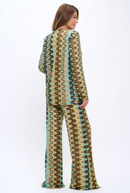 Missoni chevron print relaxed fit jacket and pants suit