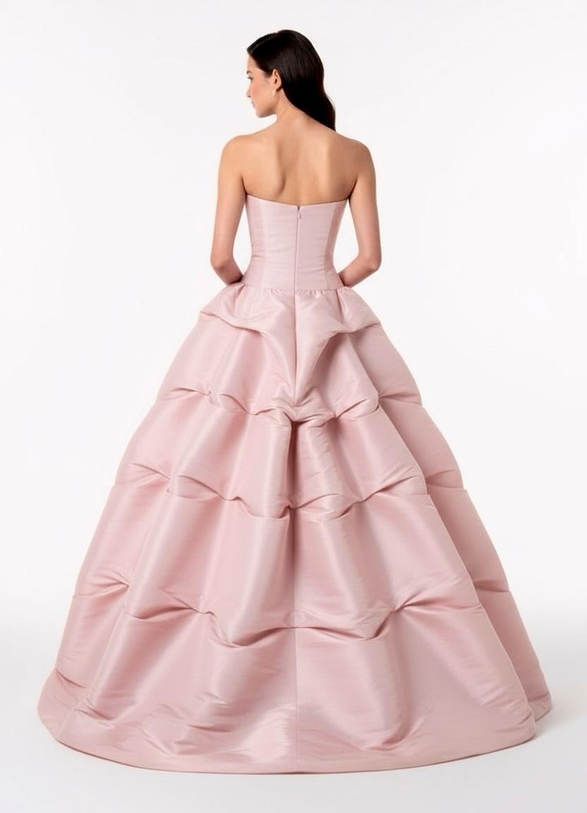 *Pre-Order Strapless corset taffeta gathered cupcake ball gown