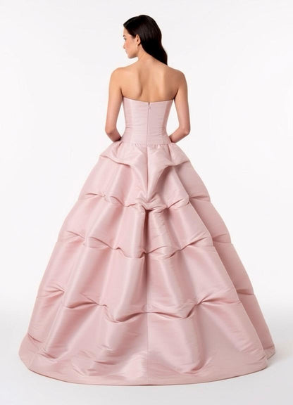 *Pre-Order Strapless corset taffeta gathered cupcake ball gown
