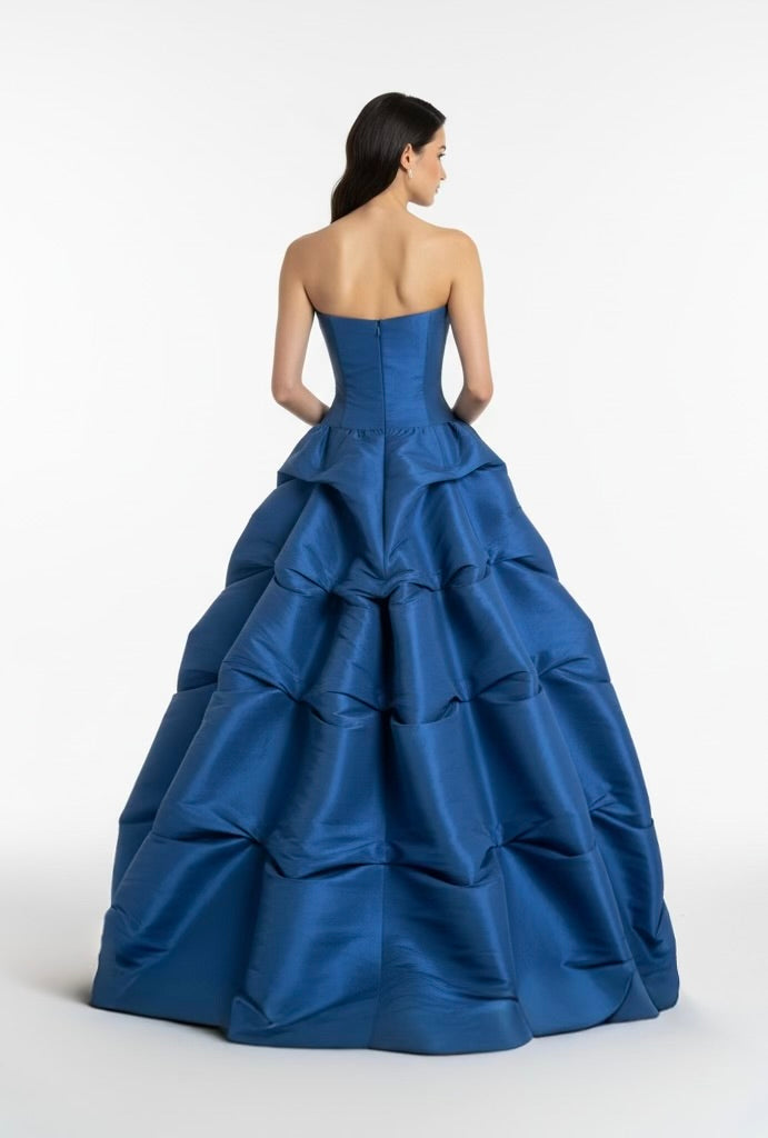 *Pre-Order Strapless corset taffeta gathered cupcake ball gown