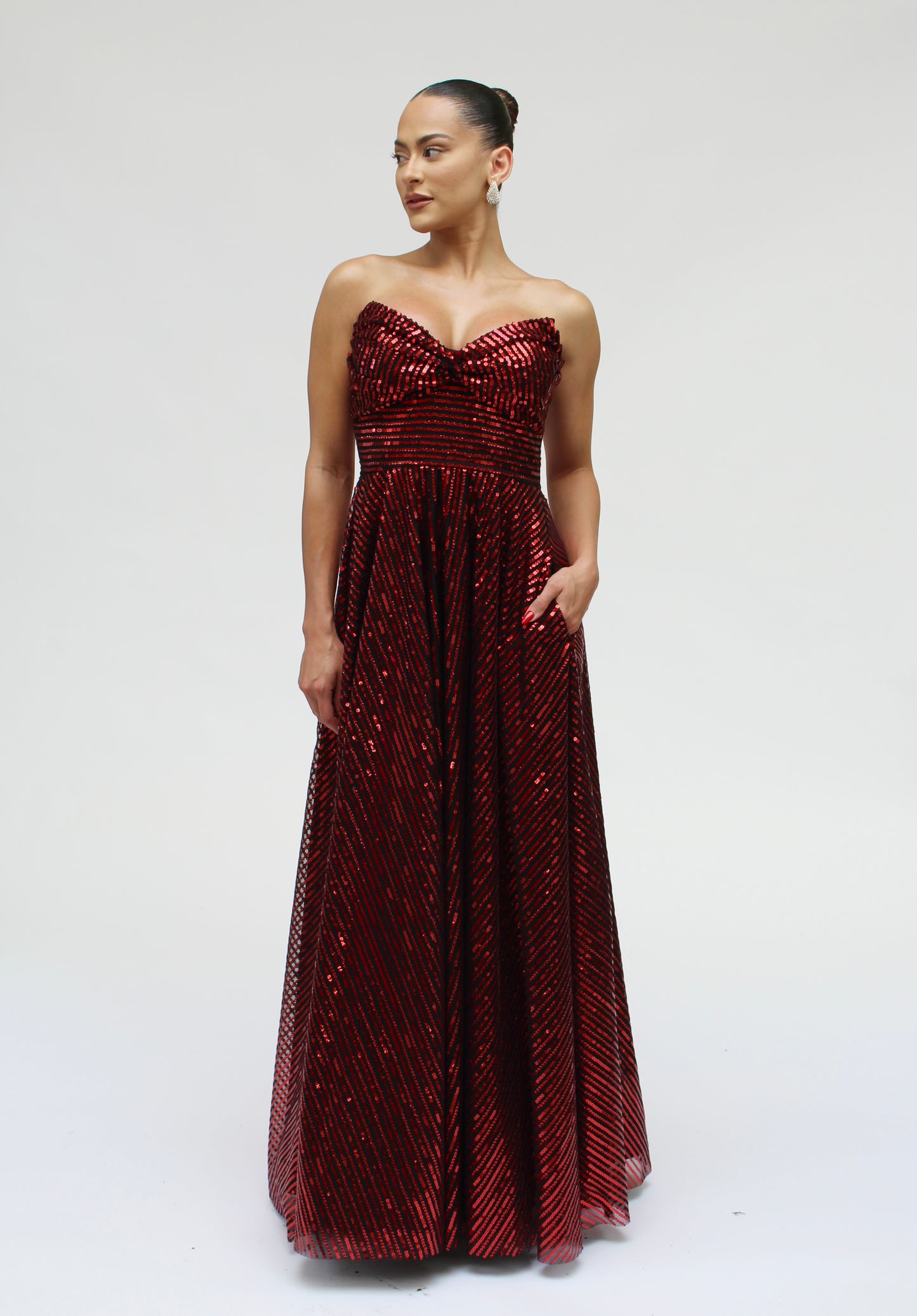 *Pre-Order Enchanted evening strapless gown with pockets