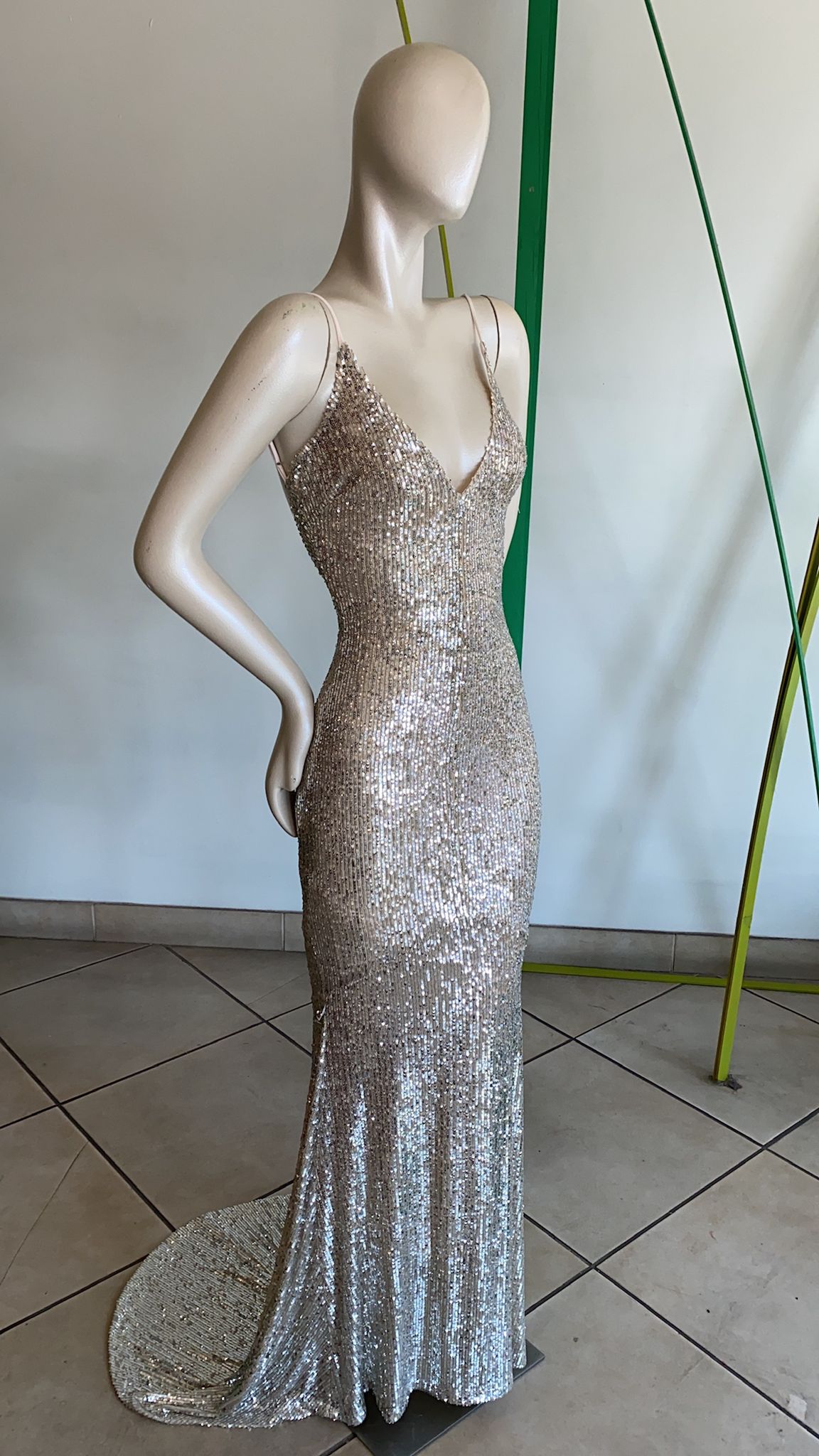 Natasha sequin open back hourglass gown