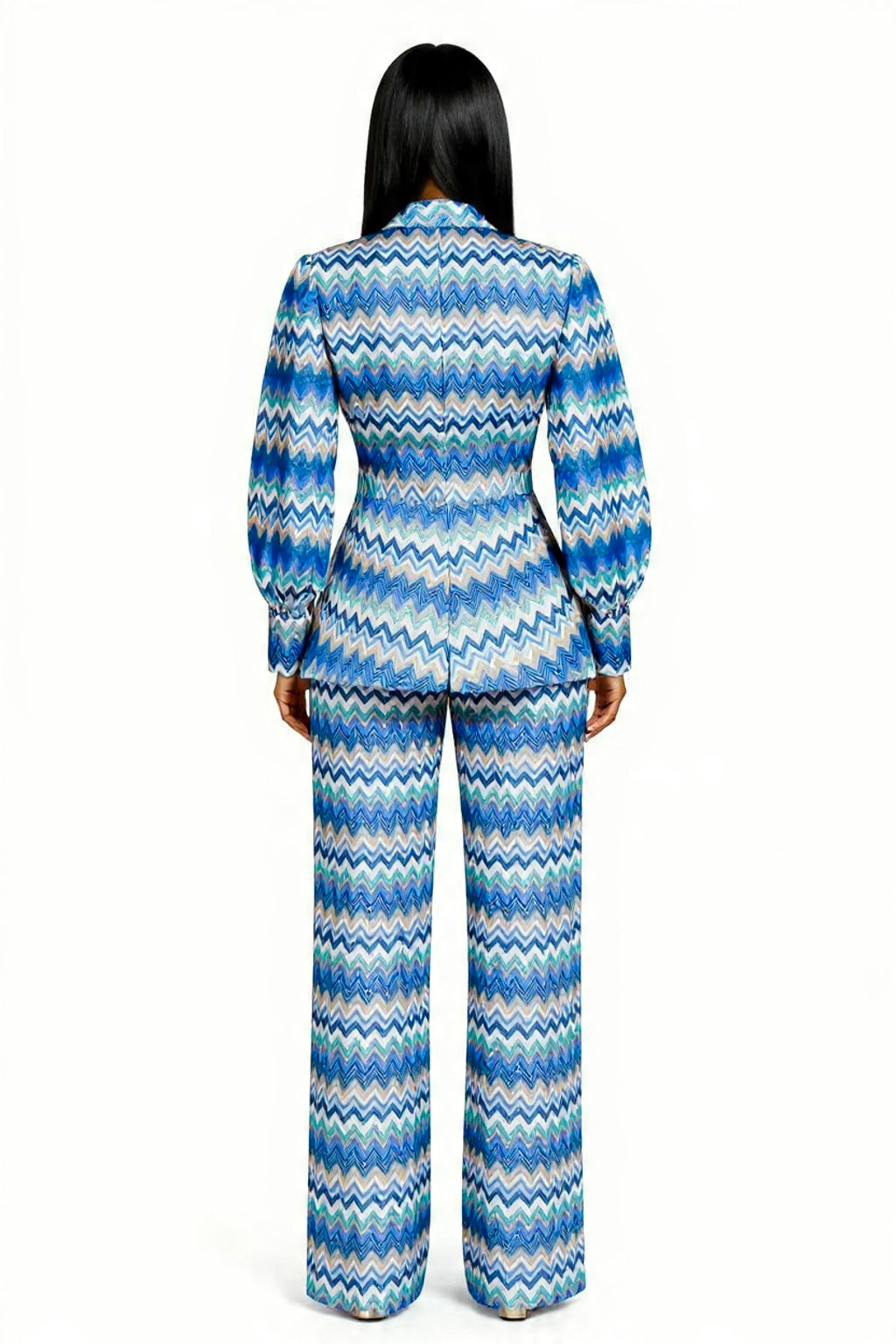 Missoni print crochet jacket and pants suit set