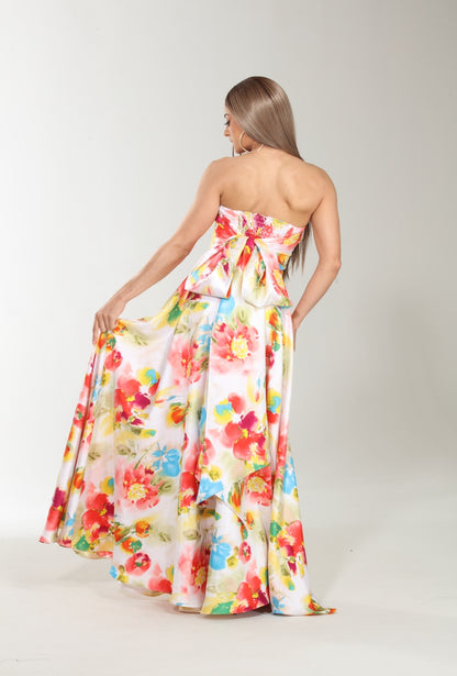 Floral bliss crop top and maxi skirt set