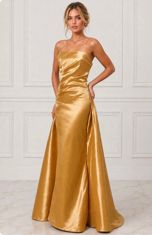 Luxurious taffeta strapless ruched ball gown