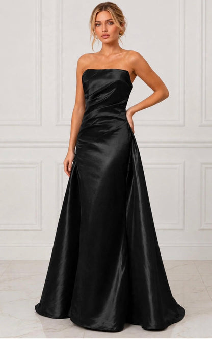 Luxurious taffeta strapless ruched front ball gown