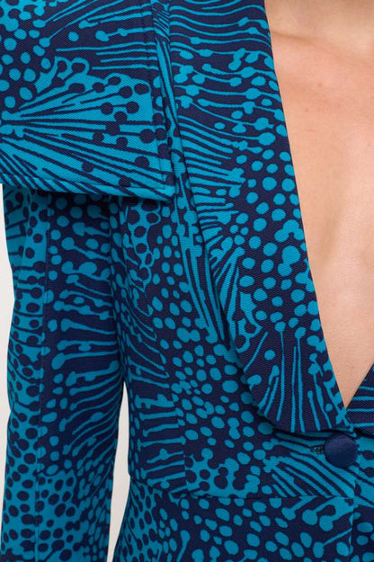 Sculpted shoulders power suit jacket and pants two-piece set